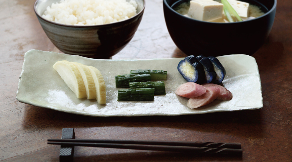 Tsukemono with a traditional Japanese meal
